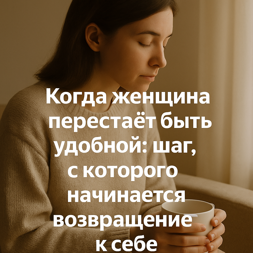 Иногда мы так долго стараемся быть “удобными”, что перестаём слышать себя.
Но путь обратно начинается тихо — с одного честного «я так больше не хочу».