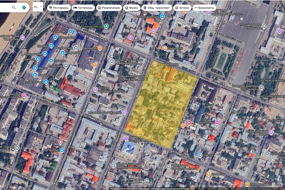 Квартал №73 на карте современной Самары