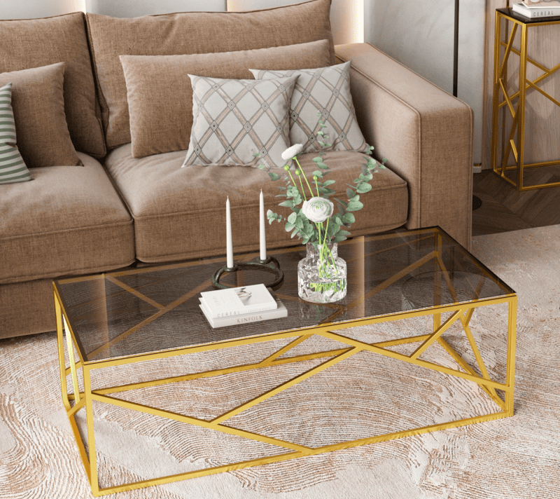 Стол журнальный Арт Деко черный/золотой 120x60