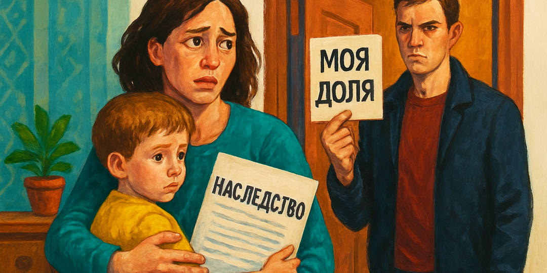 Муж умер, оставил квартиру. У нас ребёнок 5 лет, но тут объявился сын от первого брака. Как делится наследство?