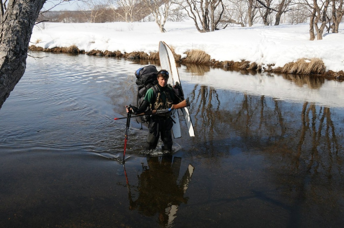 Николай Соловьёв на зимних маршрутных учётах