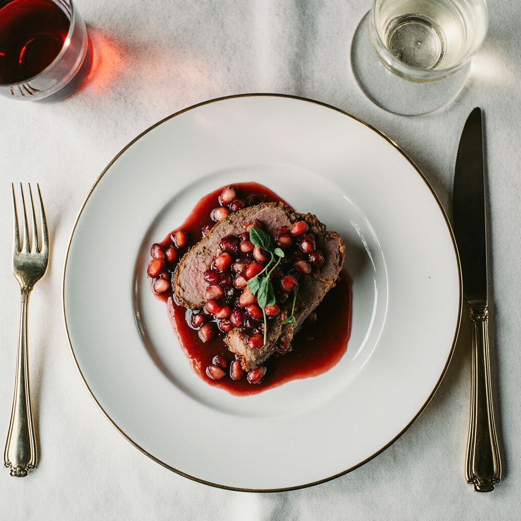 Свинина в гранатовый глазури идеально украсит новогодний стол