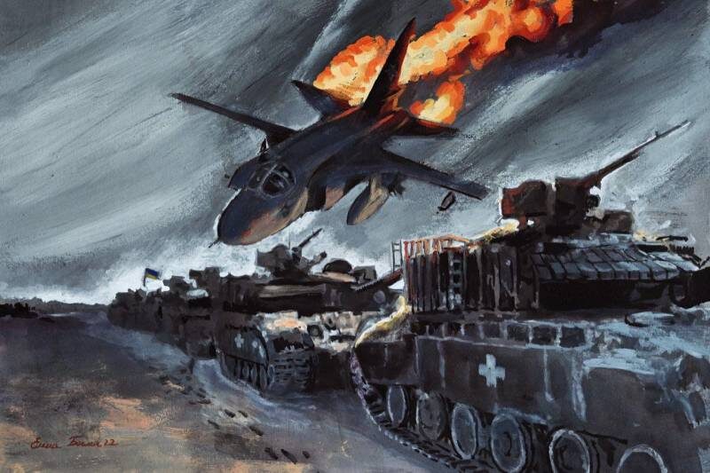 Картина ростовской художницы Елены Бегма в память о подвиге А. Антонова и В. Никишина