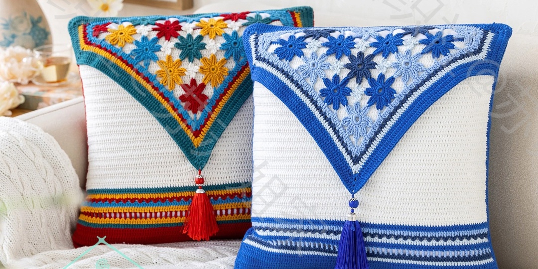 Декоративные подушки крючком для интерьера (идеи и схемы)