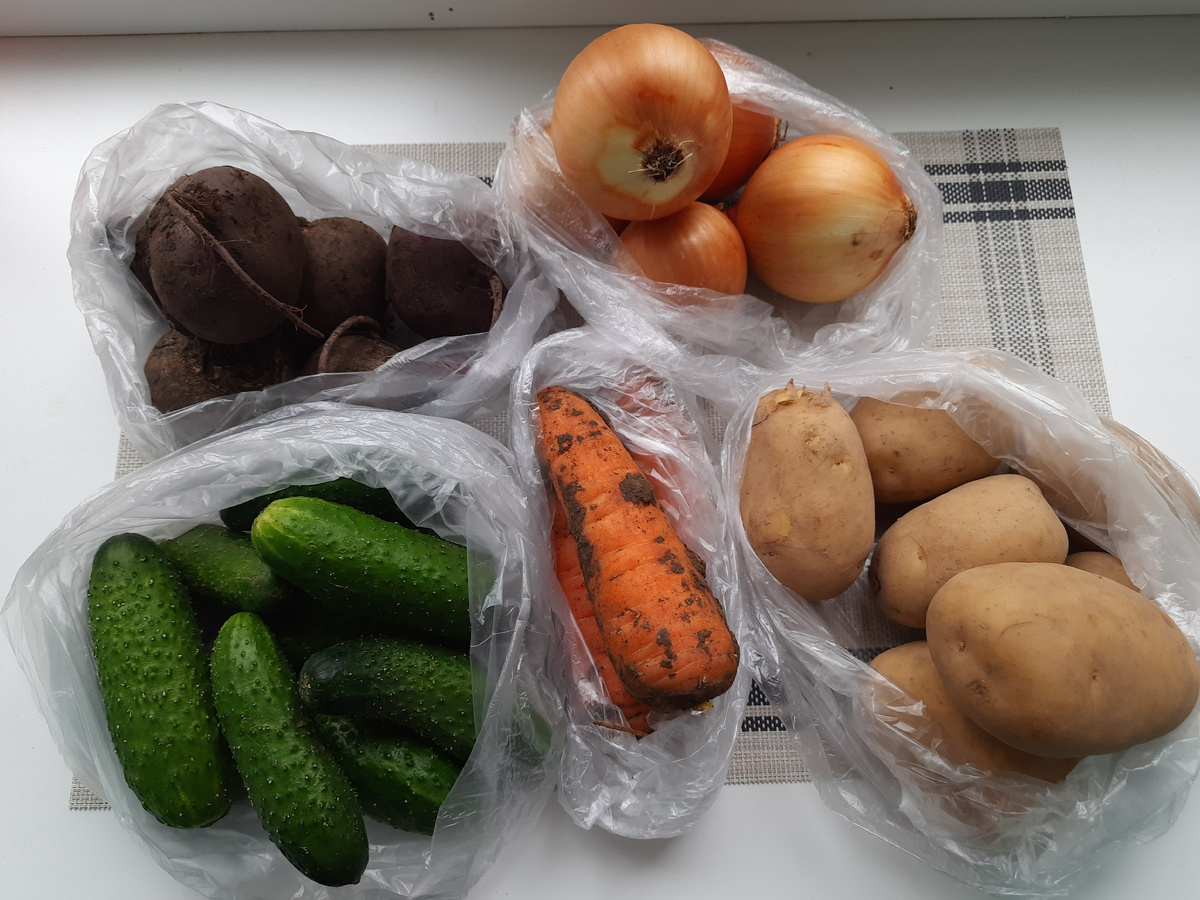Свёкла, лук, морковь по 35-50 руб/кг, картофель по 50 руб, огурцы по 130 руб.