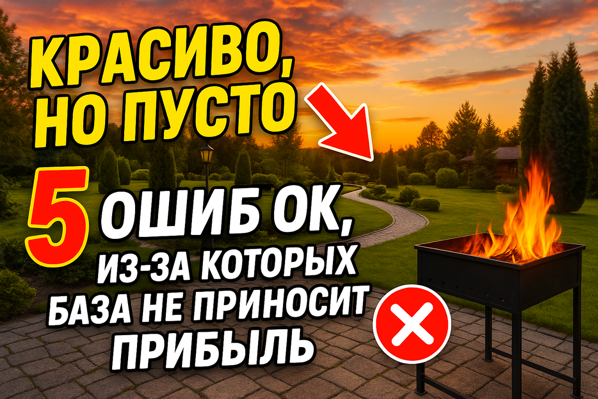 Красивая база, хорошие фото - а гостей нет.
 Знакомо?
 Вот 5 ошибок, из-за которых база отдыхает, а не зарабатывает.
