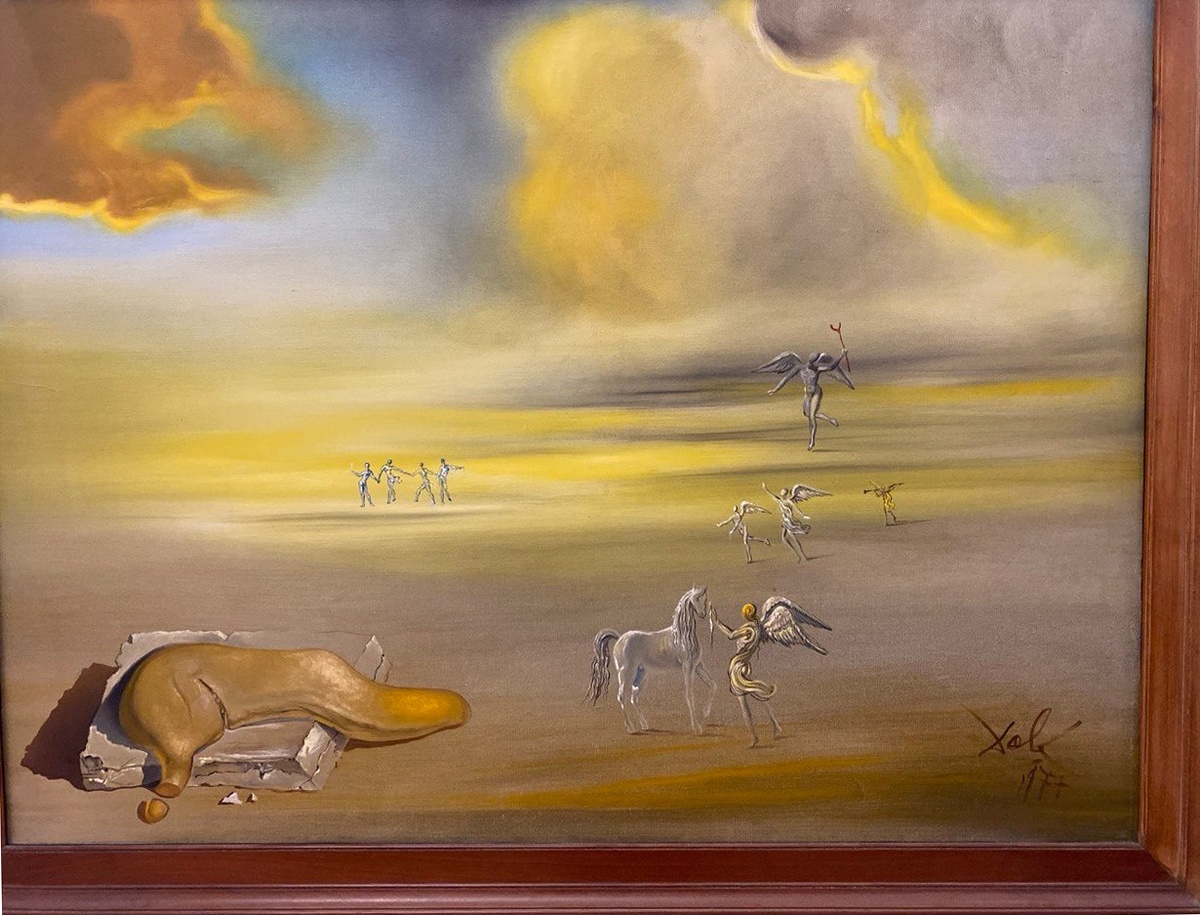 Картина С. Дали «Мягкий монстр в ангельском ландшафте» (1977)