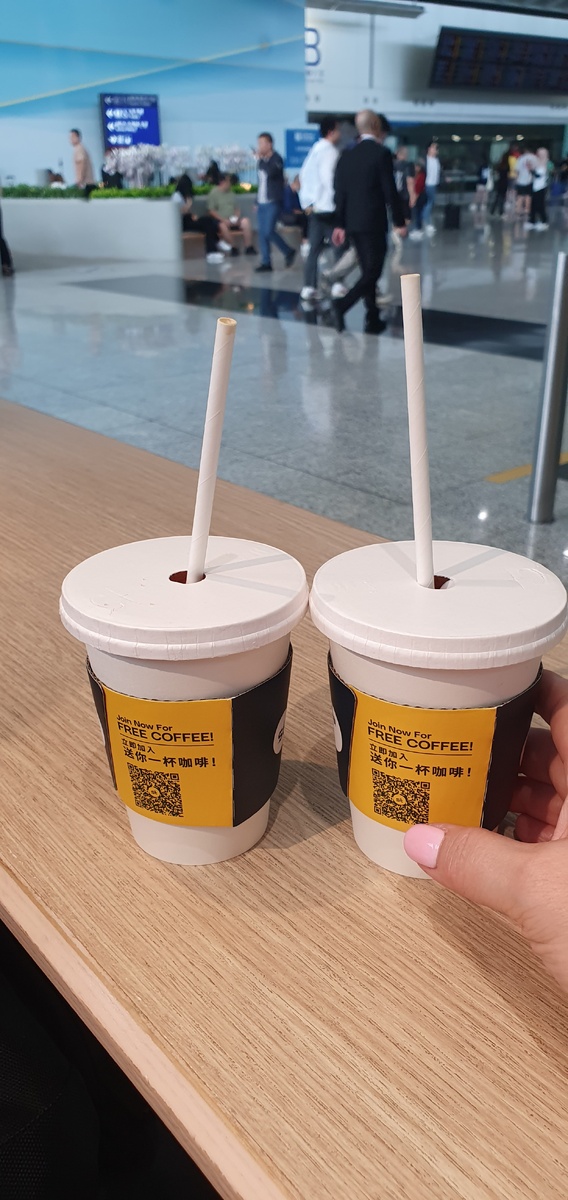 Внутри аэропорта Гонконга. 