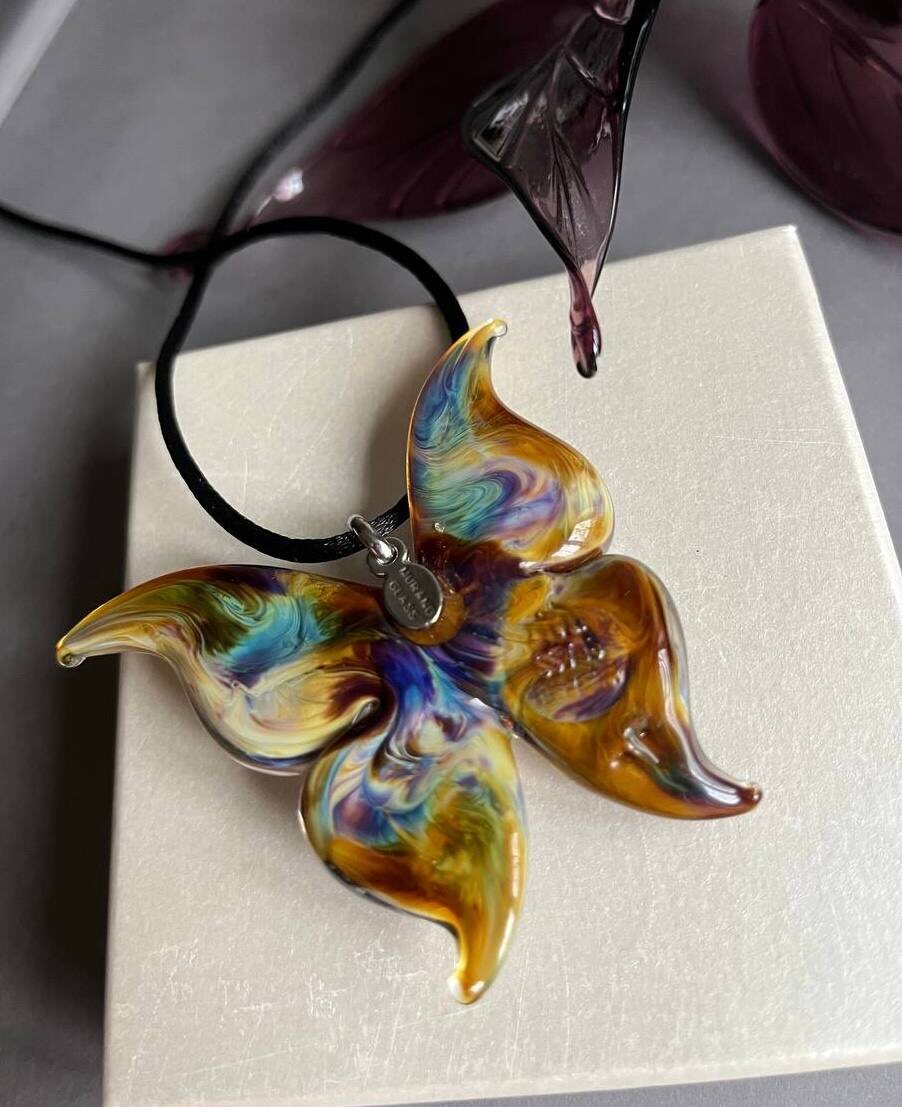 Подвеска бабочка из муранского стекла хальцедон - Murano-Club.ru   