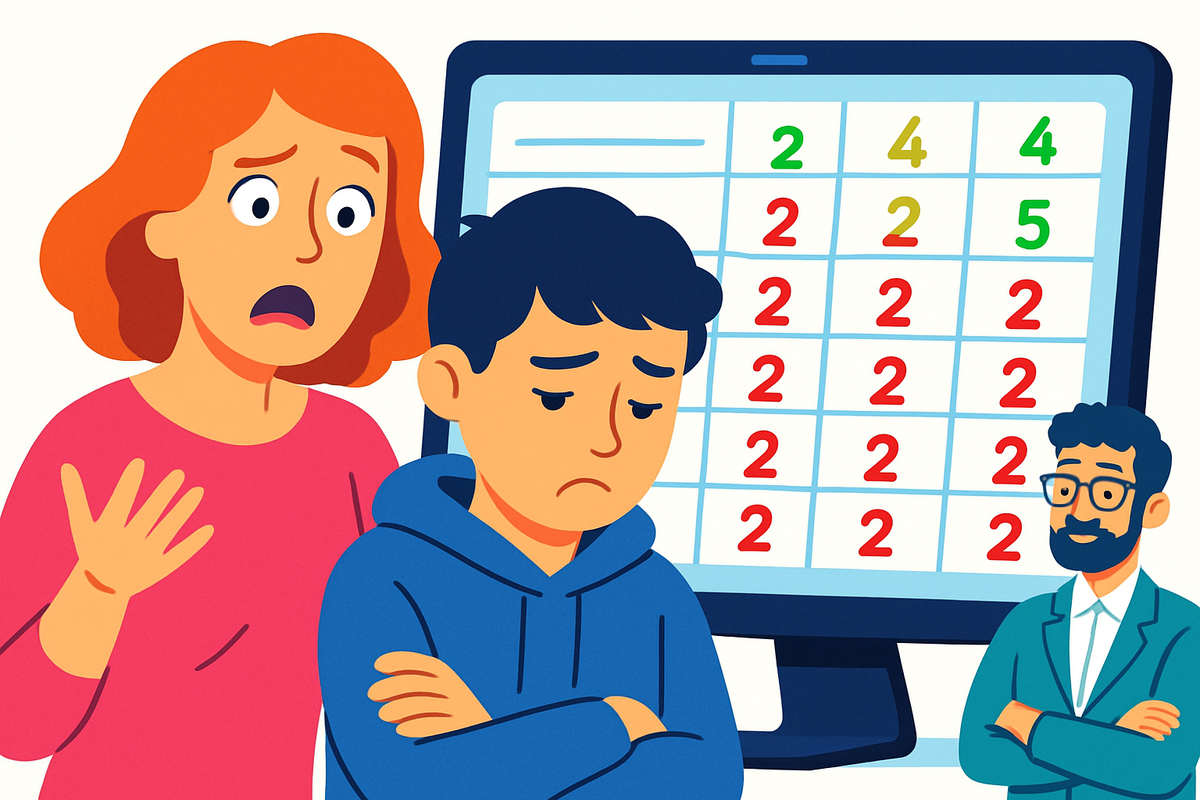 Учитель любит ставить все двойки за домашние работы в журнал, а пятерки и четверки - забывает. Из-за этого страдает средний балл. Это законно?