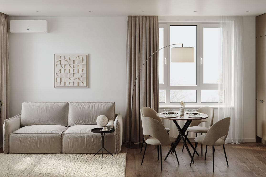 Визуализация обстановки квартиры с чистовой отделкой от застройщика «Талан». Продажа квартиры осуществляется без медели.