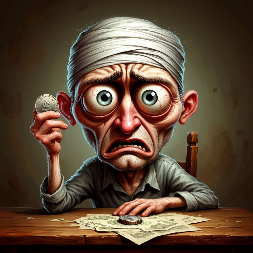 Иллюстрация "Острая Нехватка Денег" создана сетью Шедеврум