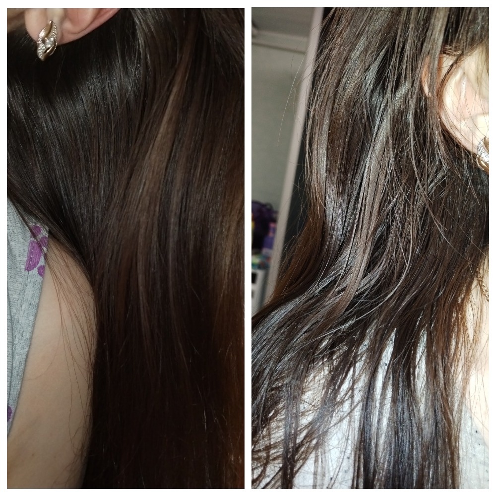 Как волосы стали тяжелее после перехода на шампунь "Щит цвета" для окрашенных волос.  