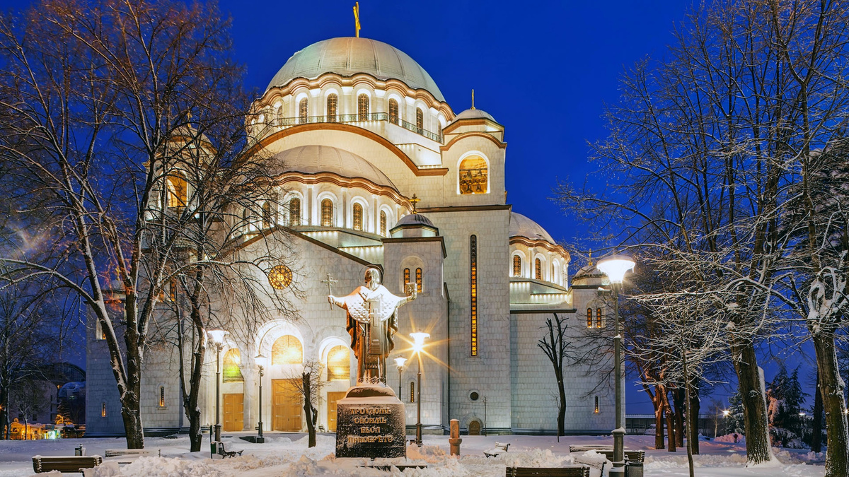 Храм Святого Саввы зимой