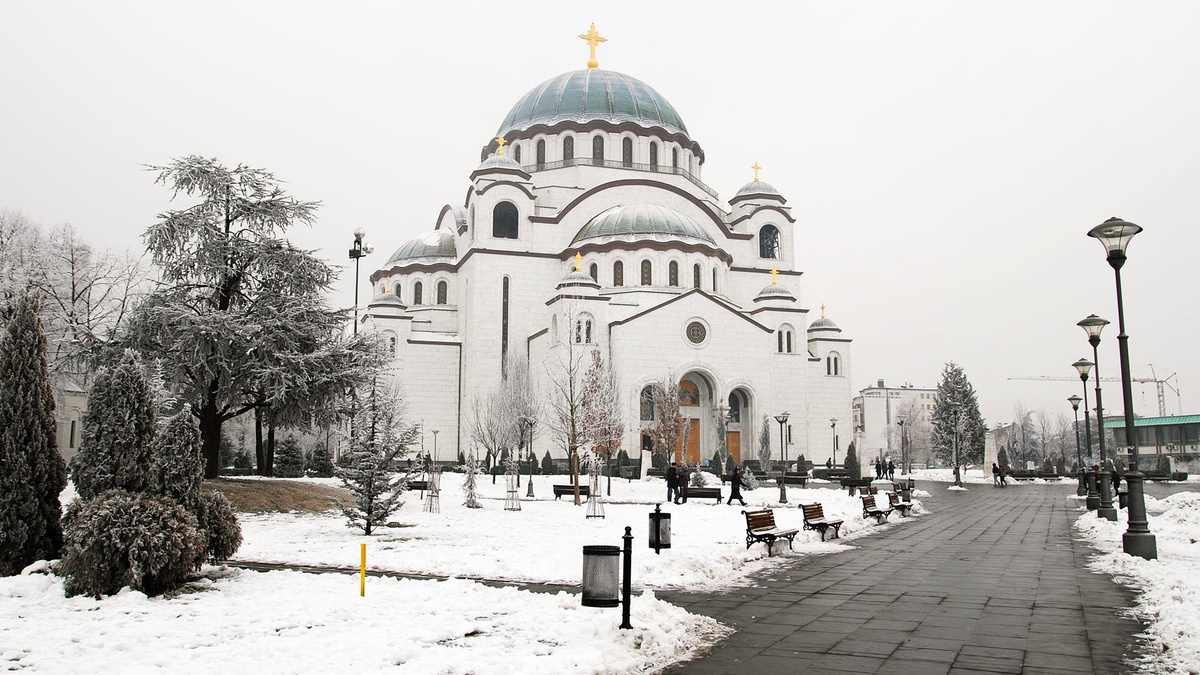 Храм Святого Саввы зимой