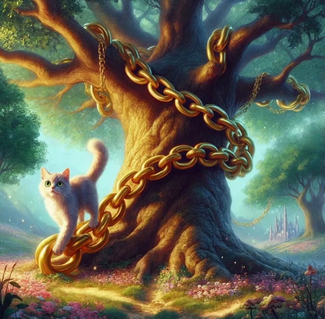 Мой кот белый , потому что знания и все самое прекрасное в мире создается из любви 💚