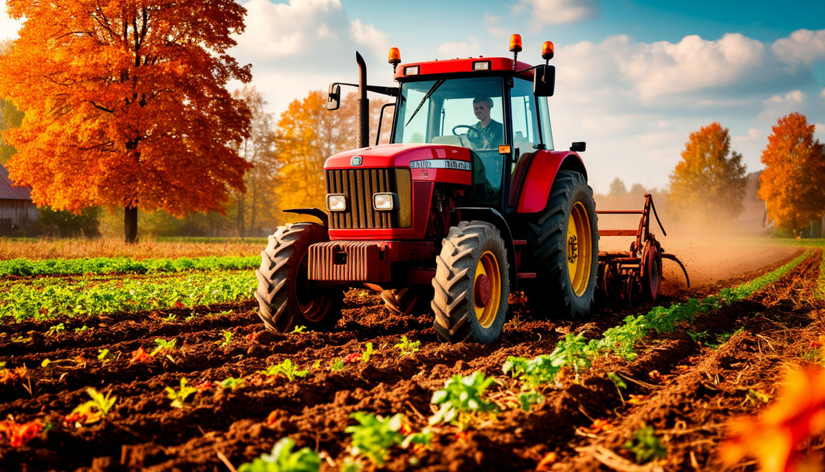 Вспашка огорода трактором