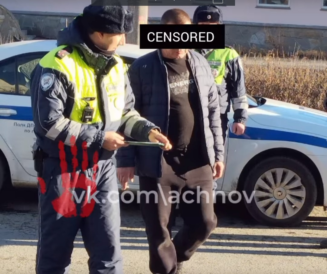 Инспекторы ГИБДД допрашивают водителя