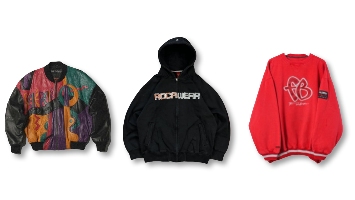 Архивные модели брендов: Pelle Pelle, Rocawear, FUBU.