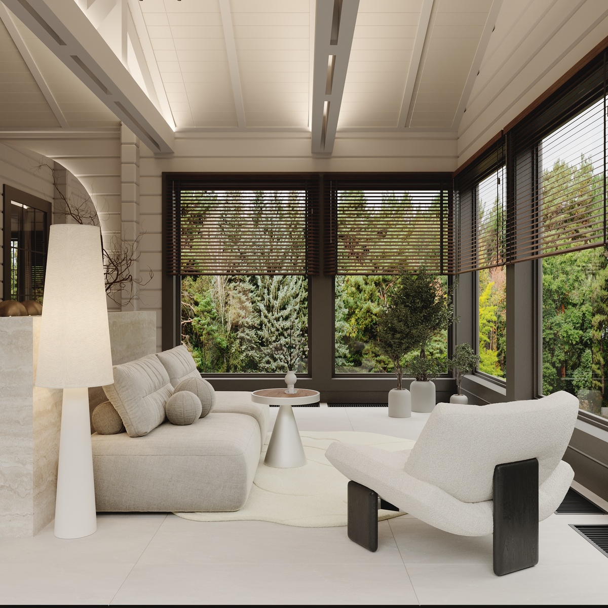 Застекленная терраса в загородном доме