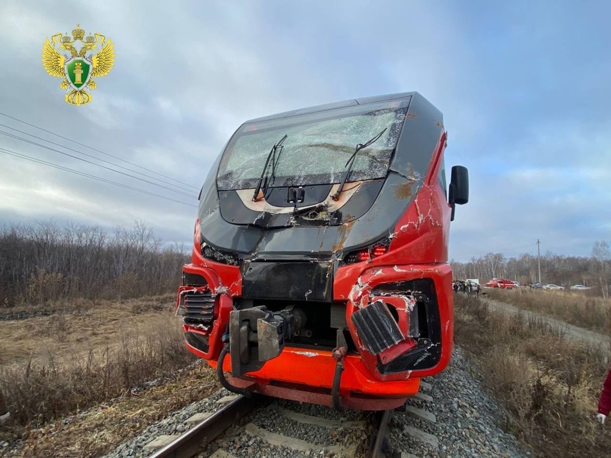 Кабина поезда после аварии