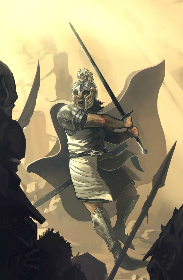 Турин Турамбар против орков (арт Underglavin, reddit.com).