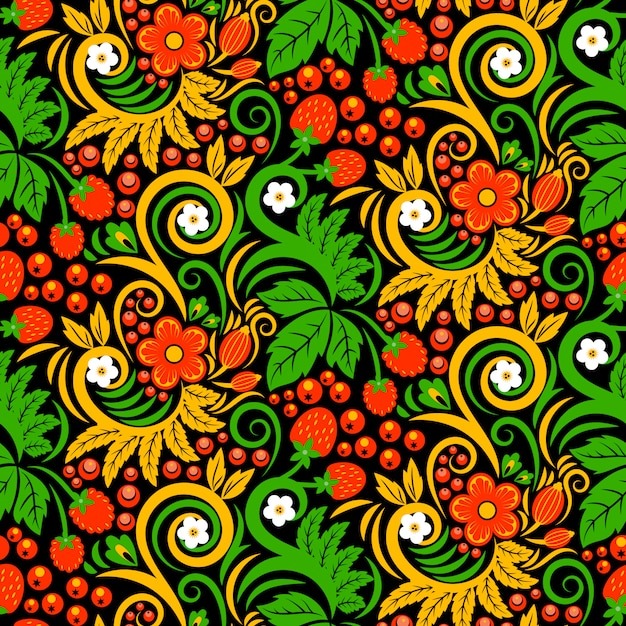 Паттерн найденный на просторах интернета. И тут я задумался, а не поучиться ли самому рисовать хохлому?