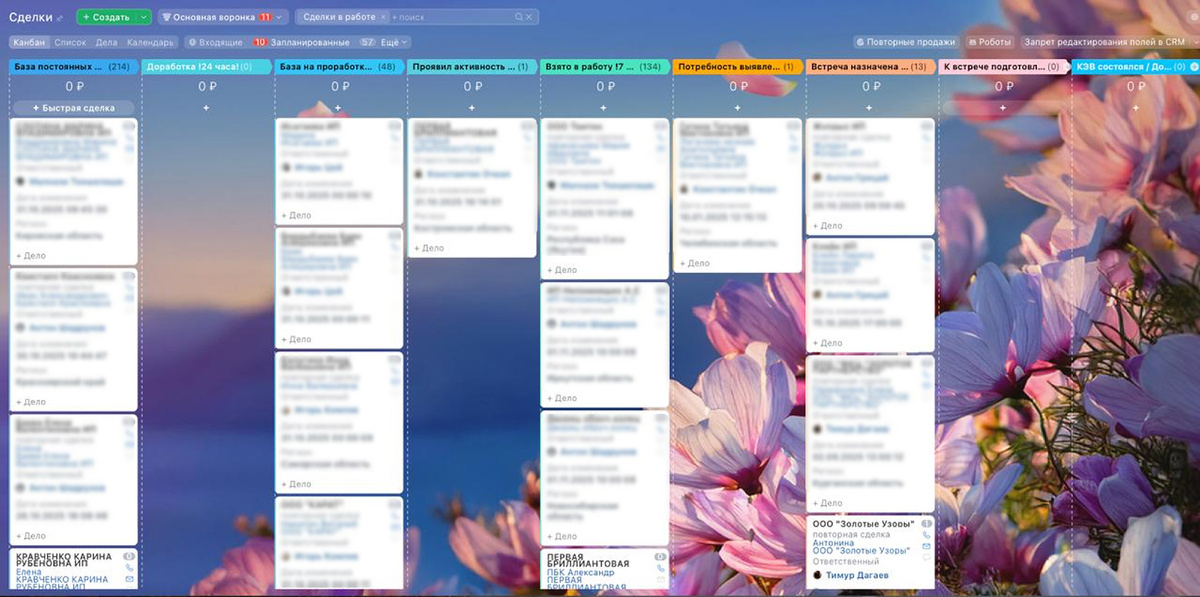 CRM-система компании после доработок (Битрикс 24)