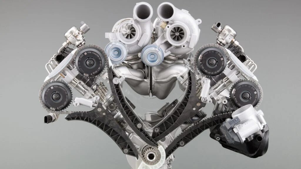 BMW N63 Система смазки, турбины в развале блока (Twin Turbo)