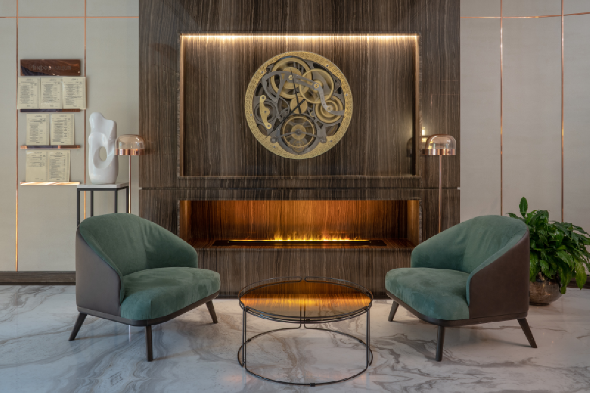 Клубный дом Малая Ордынка: интерьер с отделкой натуральным камнем от INCOM STONE