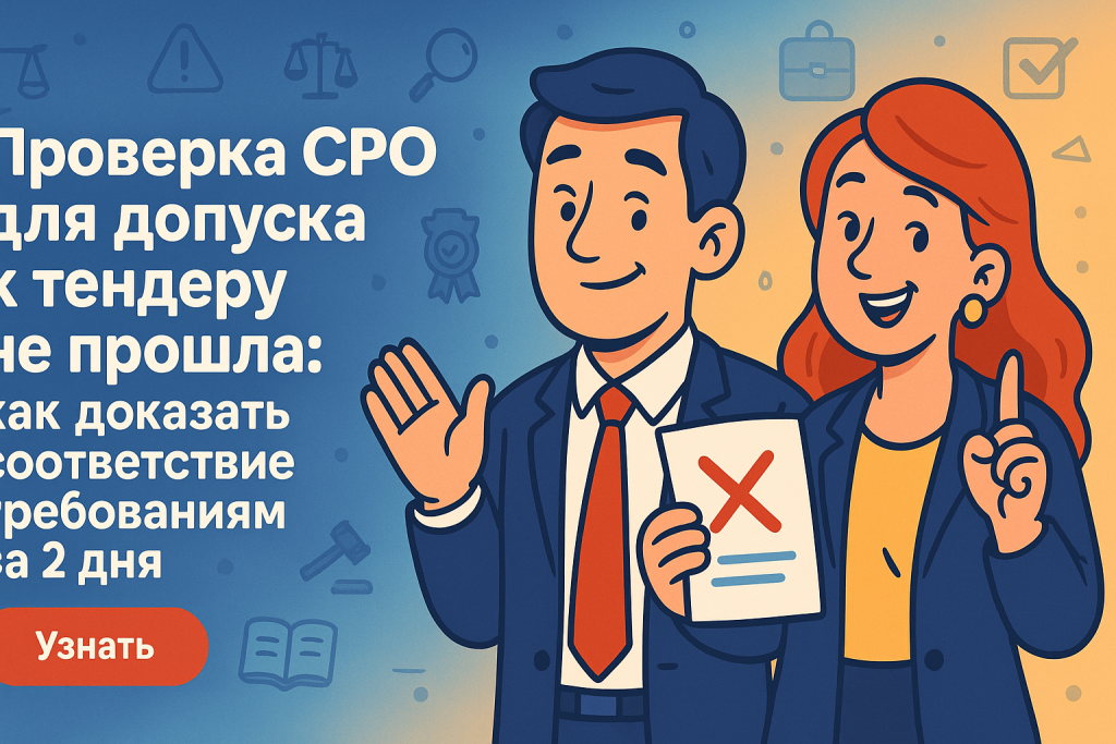    Проверка СРО для допуска к тендеру не прошла: как доказать соответствие требованиям за 2 дня