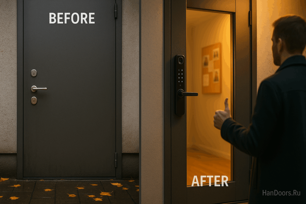    3 кейса установки умных замков с биометрией на металлические двери Autor