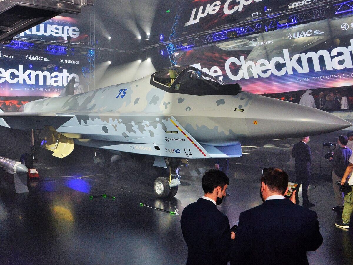   Российский истребитель пятого поколения Су-75 Checkmate© РИА Новости / Александр Мельников