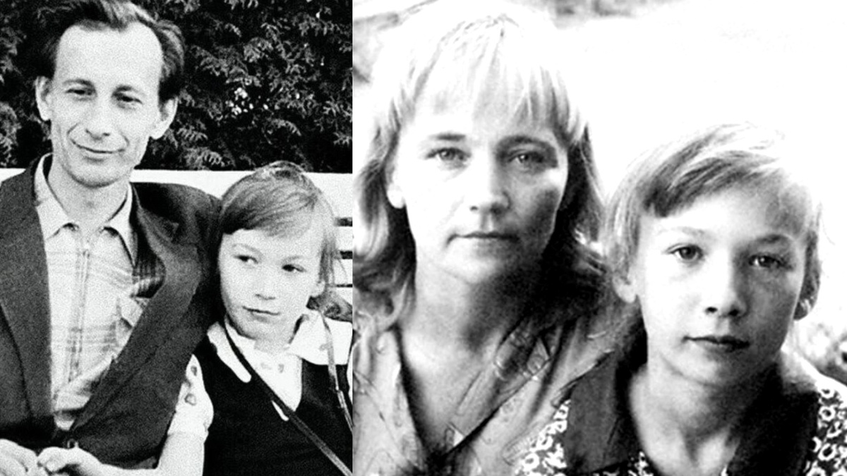 Елена Коренева в детстве: с папой (Алексей Александрович Коренев - талантливый режиссёр и сценарист), с мамой (Наталья Андреевна Коренева - ассистент режиссёра на «Мосфильме»)