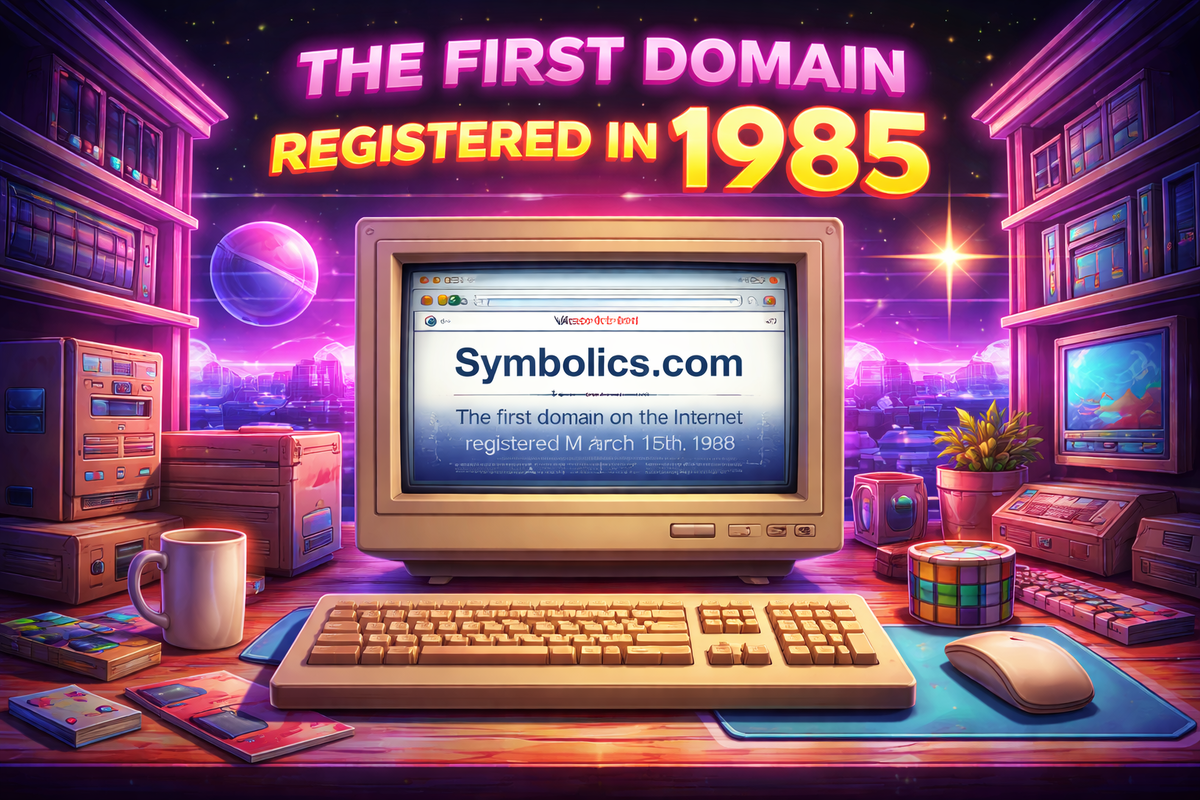 Первый домен в интернете зарегистрировали в 1985 году