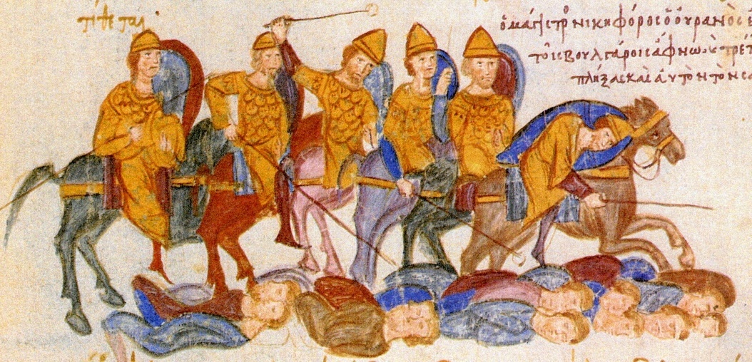 Византийское конное войско X века. Миниатюра из хроники Иоанна Скилицы. 