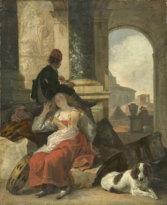 Ян Баптист Веникс (1621–1660) «Спящая девушка», 1656 год. Холст, масло. Размеры: 66х54 см. Старая Пинакотека, Мюнхен. (инв. 869). Фото картины взято из открытого источника.