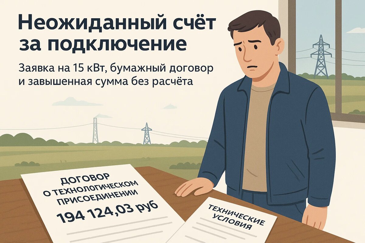 Андрей получил счет 194 124 руб. за подключение электричества в Херсонской области