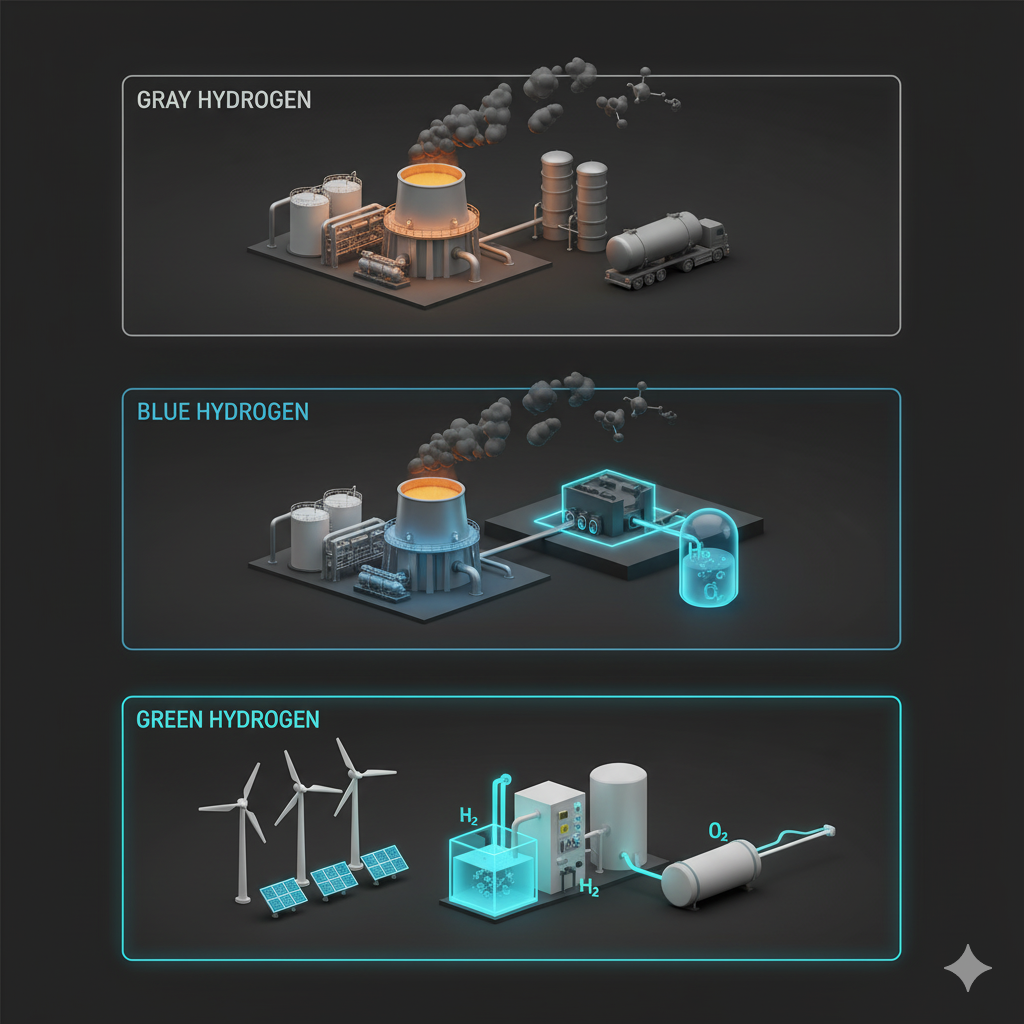 Про водород часто говорят как про «чистое топливо». Но сам по себе он в природе почти не встречается, его нужно сделать. И вот тут начинается самое интересное: один и тот же H₂ может быть почти климатически нейтральным или, наоборот, с приличным углеродным следом.

Разбираем по порядку.