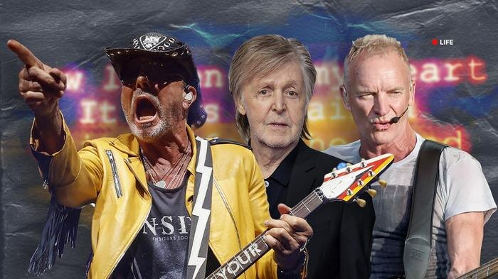Скорпы, Стинг и сэр Пол теперь вычёркивают Россию из своих песен. Коллаж © Life.ru. Фото © ТАСС / dpa / Markus Scholz, AP / Scott Garfitt