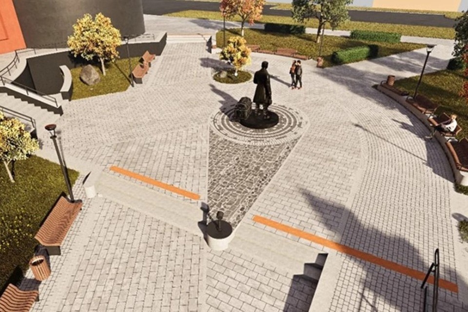    Эскиз памятника великому русскому писателю пресс-службы администрации Барнаула