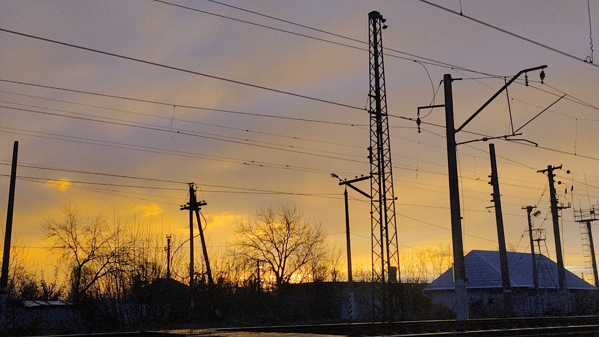 Встретила красивый закат, когда возвращалась домой