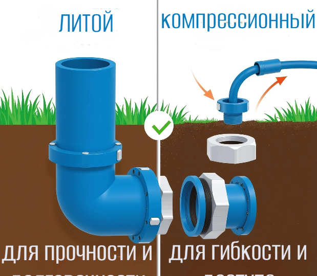 Сравниваем литые и компрессионные фитинги: инженерный взгляд ⚖️🔧