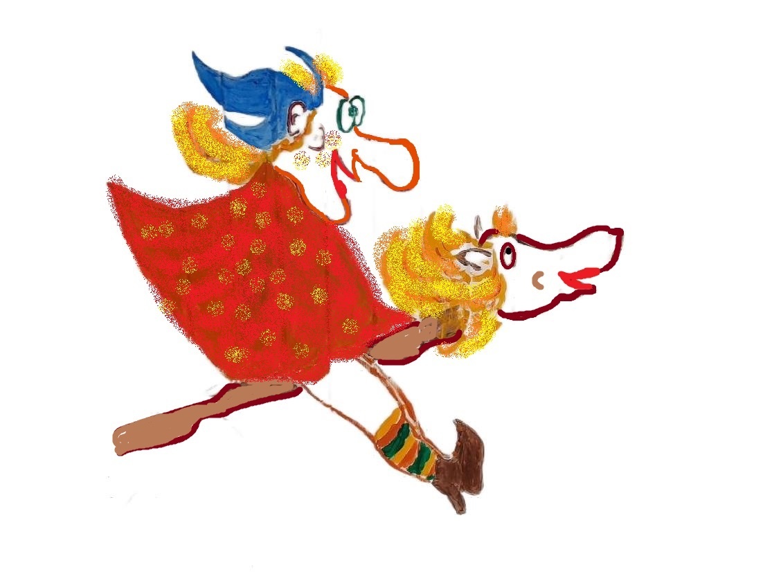 рисунок автора, на заборе, на своем. 