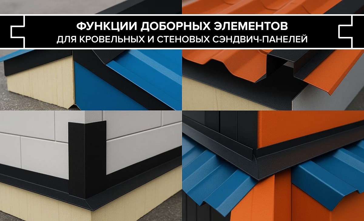 Функции доборных элементов для кровельных и стеновых сэндвич-панелей