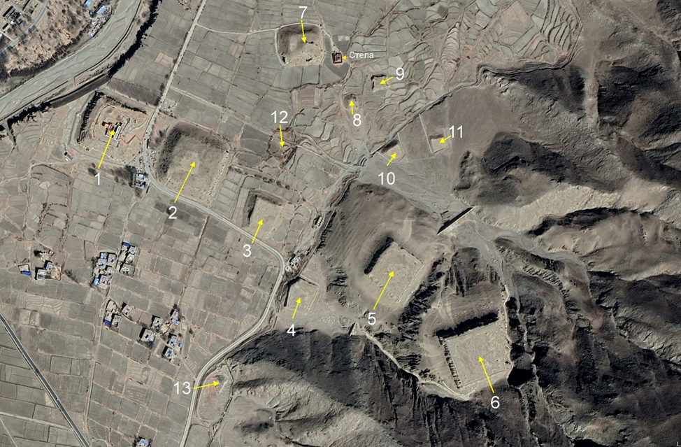 Спутниковое изображение курганов Мура