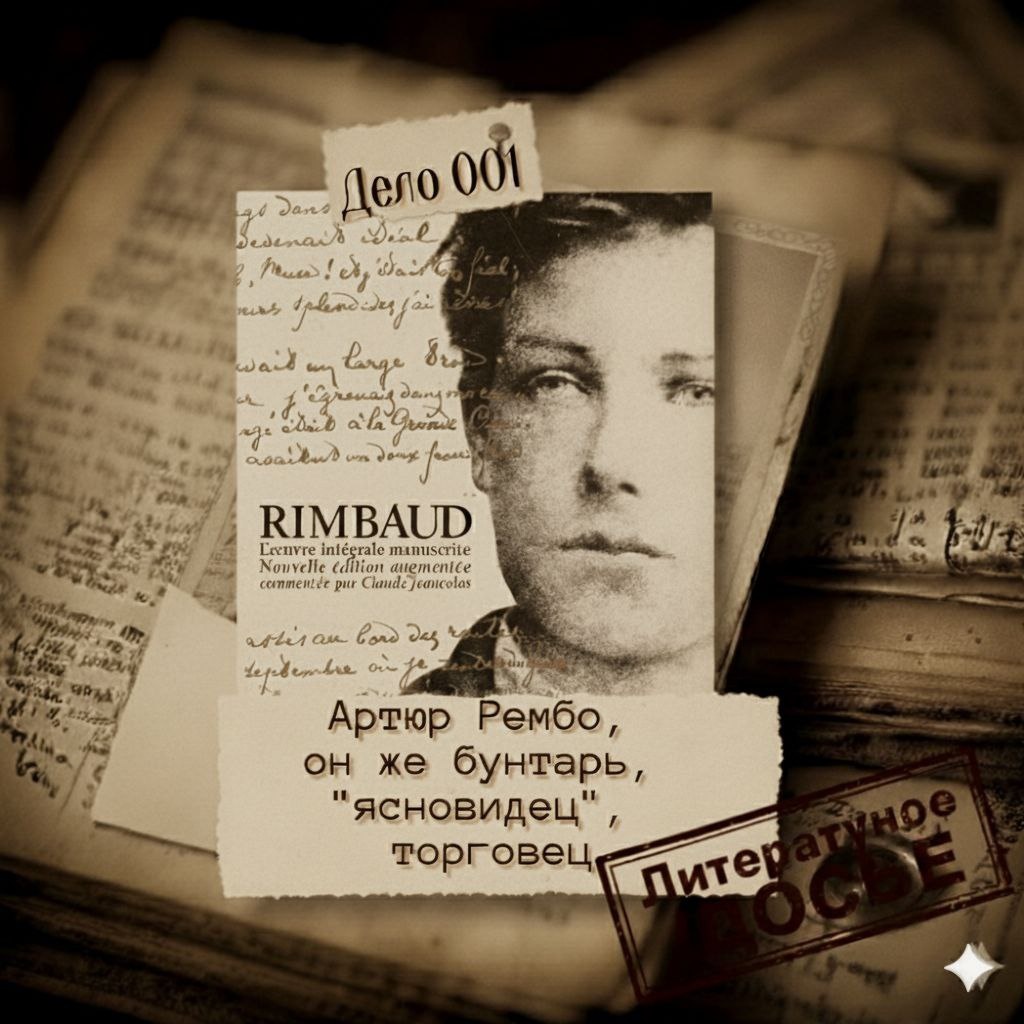 Основное изображение и фото А.Рембо взята с сайта PinterestБ и изменено с помощью ИИ для блога "Литературное ДОСЬЕ"