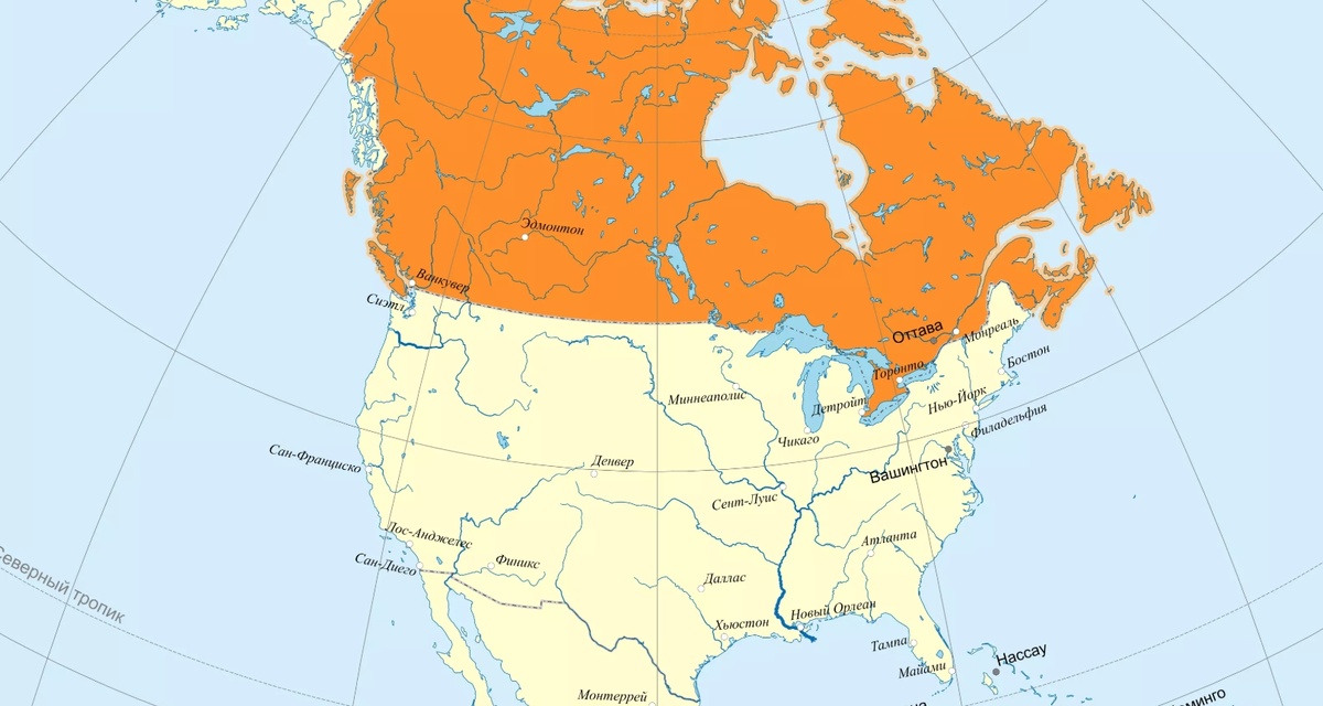    На границе США и Канады происходит серьезная путаница. Источник изображения: bigenc.ru