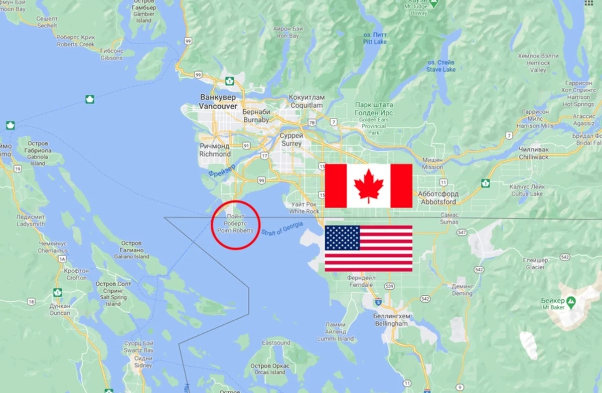    По суше в американский Пойнт-Робертс можно попасть только из Канады. Источник изображения: perito.media