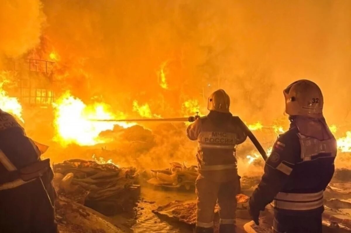    В Петушках горели 2000 кв. м мусора и крупный склад